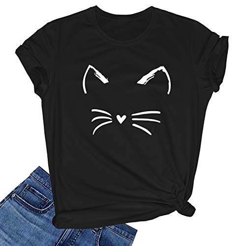 Cute Graphic Tee for Teen Girls - Black