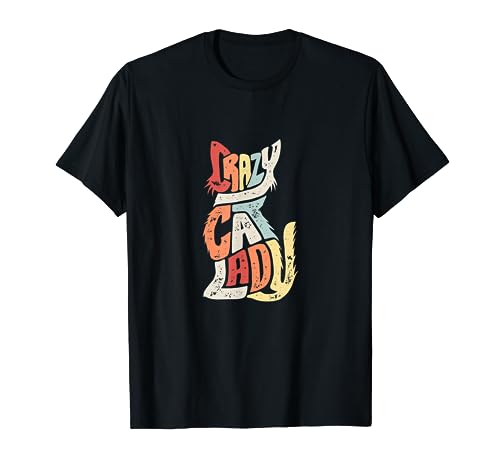 Vintage Crazy Cat Lady Funny T-Shirt