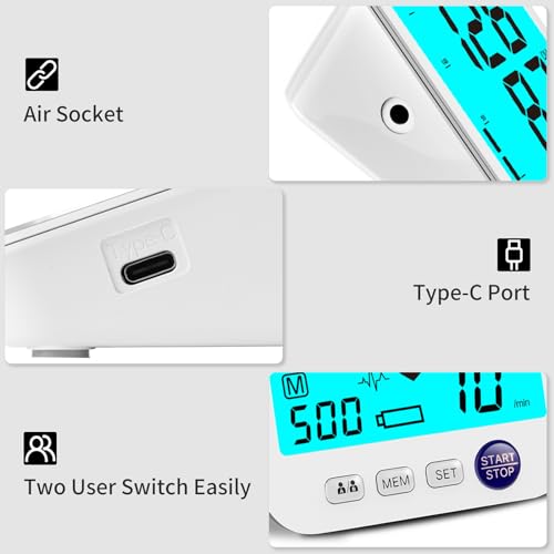 Large LED Backlit Blood Pressure Monitor with Memory