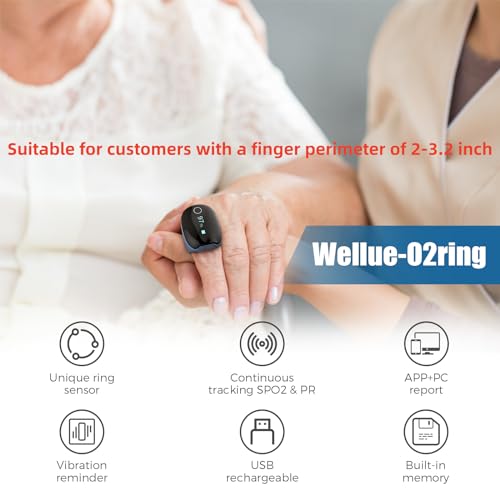 Wellue O2Ring Bluetooth Oxygen Monitor with Vibration