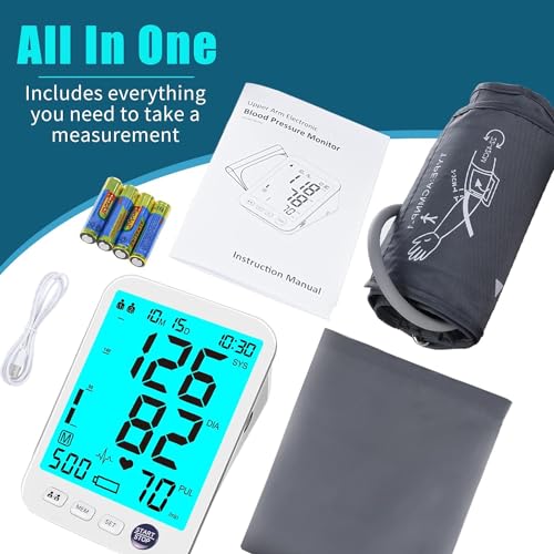 Large LED Backlit Blood Pressure Monitor with Memory