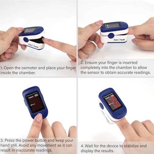 Zacurate 500BL Pulse Oximeter - Navy Blue