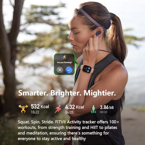 FITVII 2024 Smartwatch: Fitness & Health Tracker