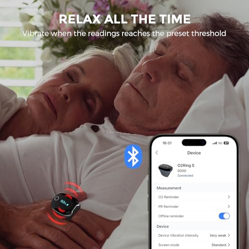 Wellue O2Ring-S Bluetooth Oxygen Monitor with Vibration