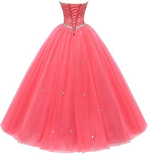 Sweetheart Ball Gown Tulle Quinceanera Prom Dress Champagne