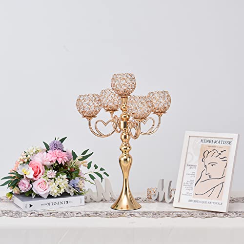 Gold Crystal Candelabra Centerpieces for Wedding Tables