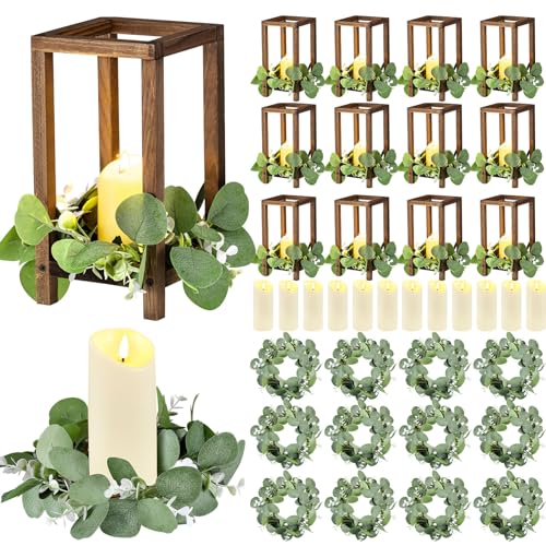 Geelin 12-Piece Wedding Table Centerpieces with Lanterns & Wreath