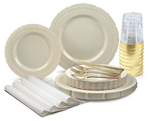 Vintage Wedding Party Tableware Set for 120 Guests