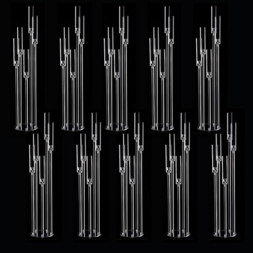 Set of 10 Acrylic 5 Arm Wedding Candelabra