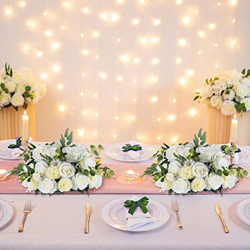 Large 10 Pcs White Rose Wedding Centerpieces Bouquet