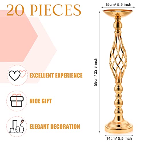 Gold Metal Flower Vase Candelabra for Wedding Reception