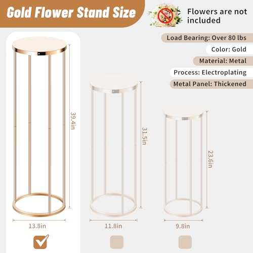 Gold Flower Stand Centerpieces for Wedding Tables
