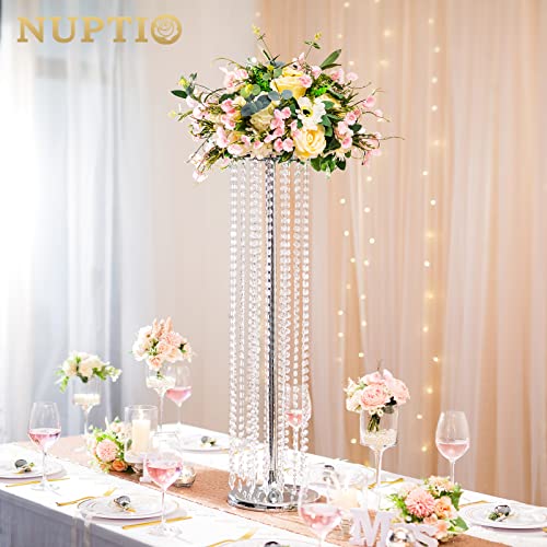Elegant Crystal Silver Vase Set for Wedding Centerpieces