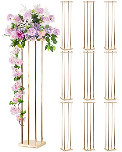 Gold Tall Flower Stand for Wedding Table Centerpieces