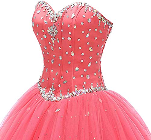 Sweetheart Ball Gown Tulle Quinceanera Prom Dress Champagne