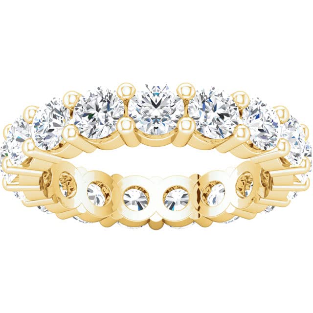 Luxury 14K Yellow Gold Diamond Eternity Wedding Band