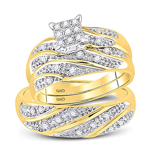 His & Hers 14k Two Tone Gold Wedding Set
