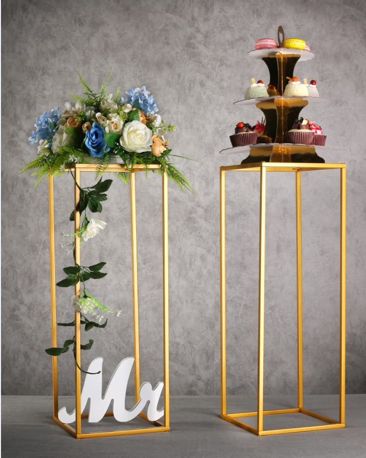 Gold Wedding Flower Stand Column for Elegant Centerpieces