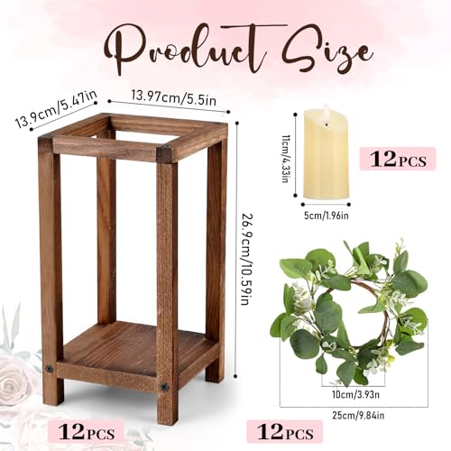 Geelin 12-Piece Wedding Table Centerpieces with Lanterns & Wreath