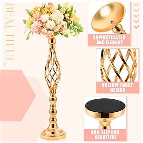 Gold Metal Flower Vase Candelabra for Wedding Reception