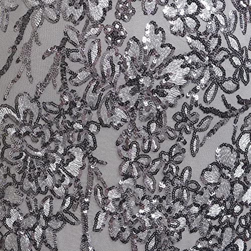 Silver Sequin Flutter Sleeve Wedding Dress, Size 16