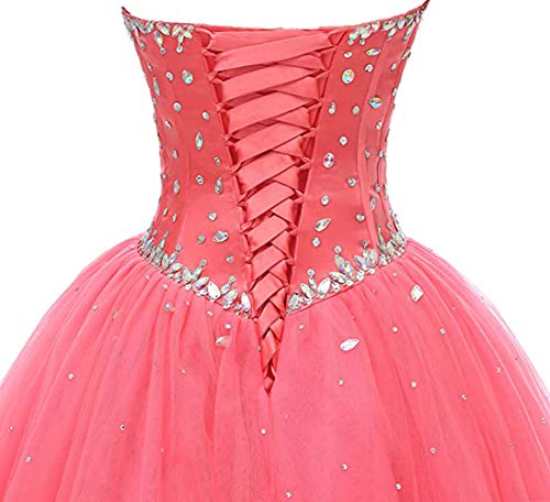 Sweetheart Ball Gown Tulle Quinceanera Prom Dress Champagne