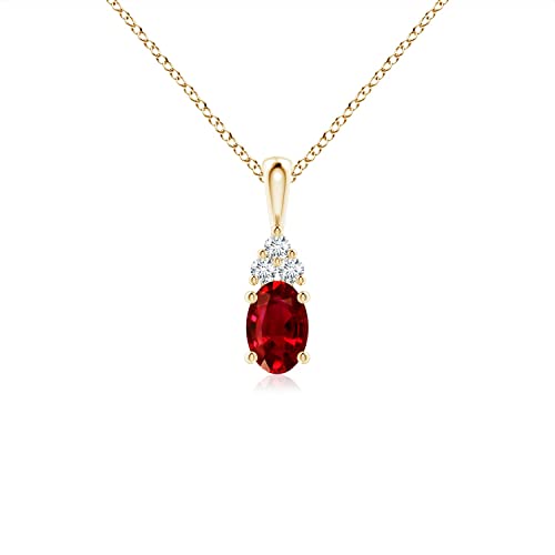 Angara Ruby Pendant Necklace in 14K Yellow Gold