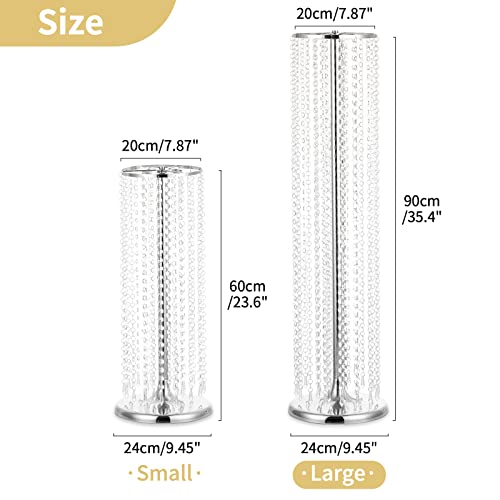 Elegant Crystal Silver Vase Set for Wedding Centerpieces