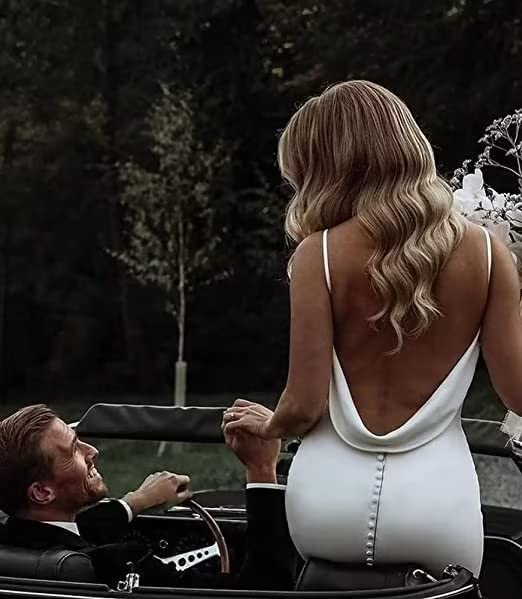 Boho V-Neck Spaghetti Strap Beach Wedding Dress 2024