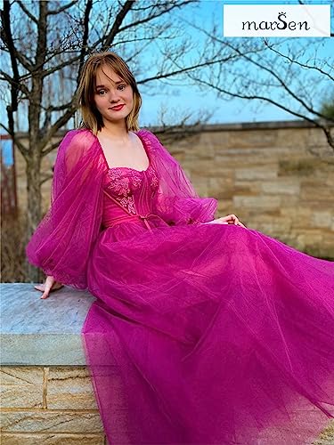 Black Puffy Sleeve Ball Gown Wedding Dress Women