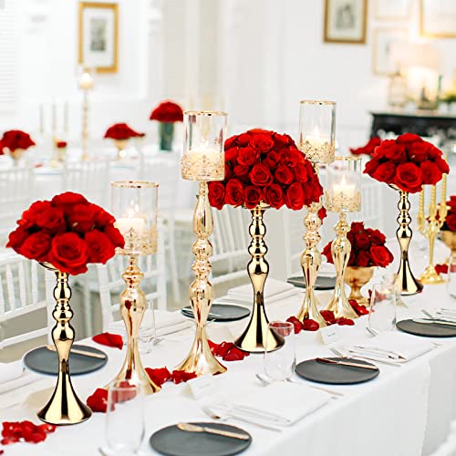 Gold Metal Flower Arrangements Stand for Wedding Centerpieces