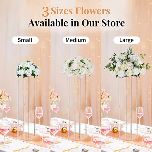 White Rose Flower Ball Arrangement Bouquet - 10 Pcs