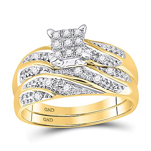 His & Hers 14k Two Tone Gold Wedding Set