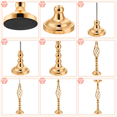 Gold Metal Flower Vase Candelabra for Wedding Reception