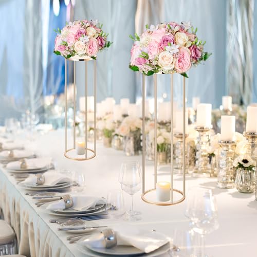 Gold Flower Stand Centerpieces for Wedding Tables