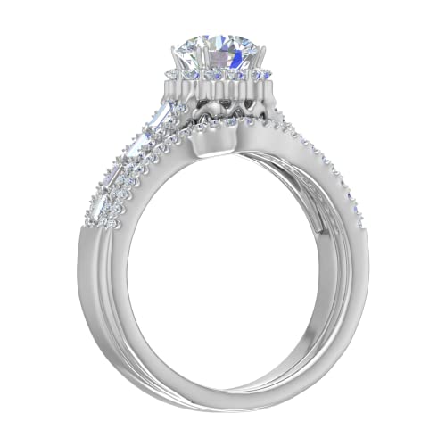 1 Carat Diamond Bridal Ring Set in White Gold