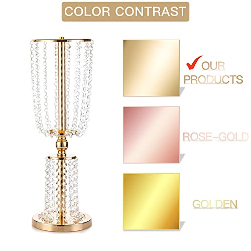 Gold Crystal Metal Vase Flower Stand Wedding Centerpiece
