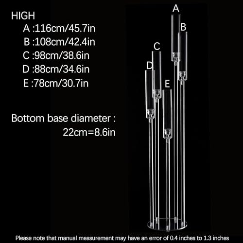 Set of 10 Acrylic 5 Arm Wedding Candelabra