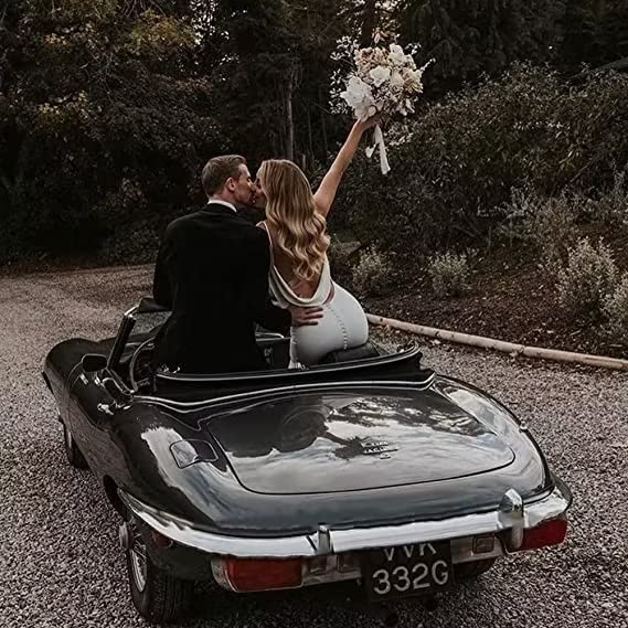 Boho V-Neck Spaghetti Strap Beach Wedding Dress 2024