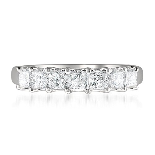 1.0 Carat Princess-cut Diamond White Gold Wedding Band