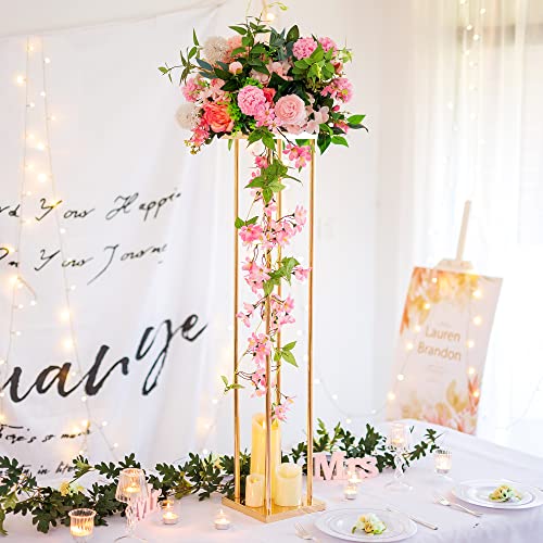 Gold Tall Flower Stand for Wedding Table Centerpieces
