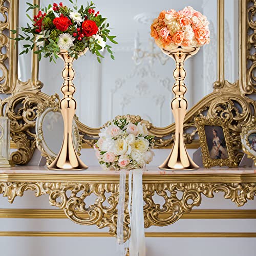 Gold Metal Flower Arrangements Stand for Wedding Centerpieces