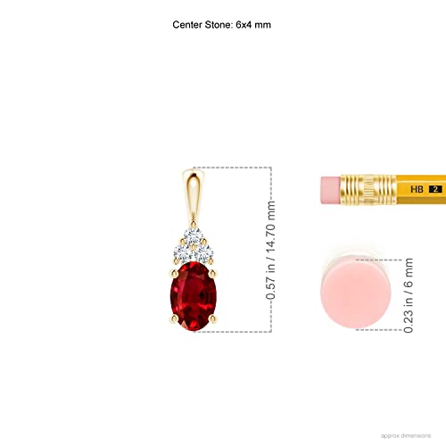 Angara Ruby Pendant Necklace in 14K Yellow Gold