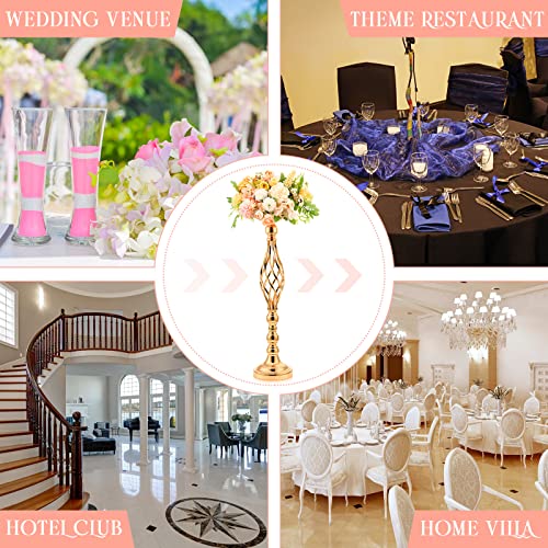 Gold Metal Flower Vase Candelabra for Wedding Reception