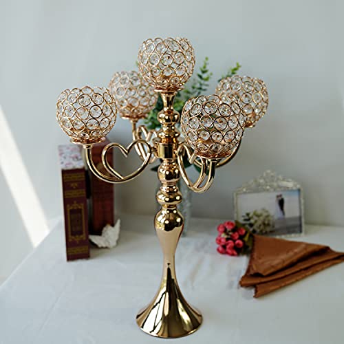 Gold Crystal Candelabra Centerpieces for Wedding Tables