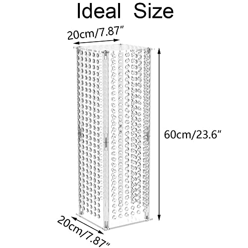 Geometric Vase Stand with Chandelier Crystals - Set of 10