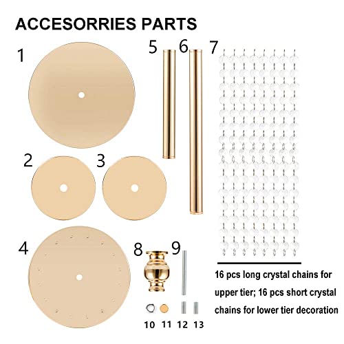 Gold Crystal Metal Vase Flower Stand Wedding Centerpiece