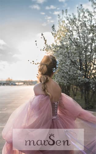 Black Puffy Sleeve Ball Gown Wedding Dress Women