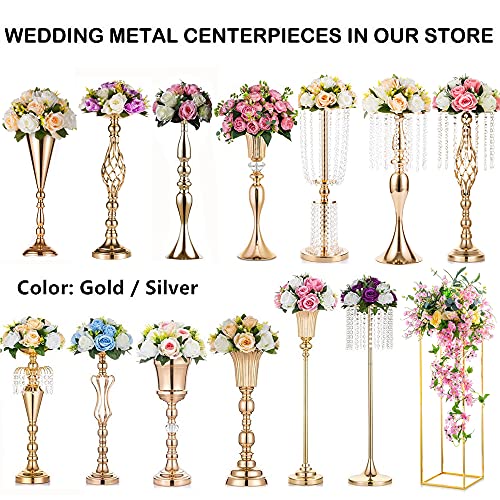 Gold Crystal Metal Vase Flower Stand Wedding Centerpiece