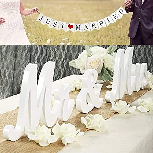 Large White Mr & Mrs Wedding Table Decor Set